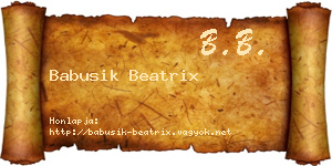 Babusik Beatrix névjegykártya